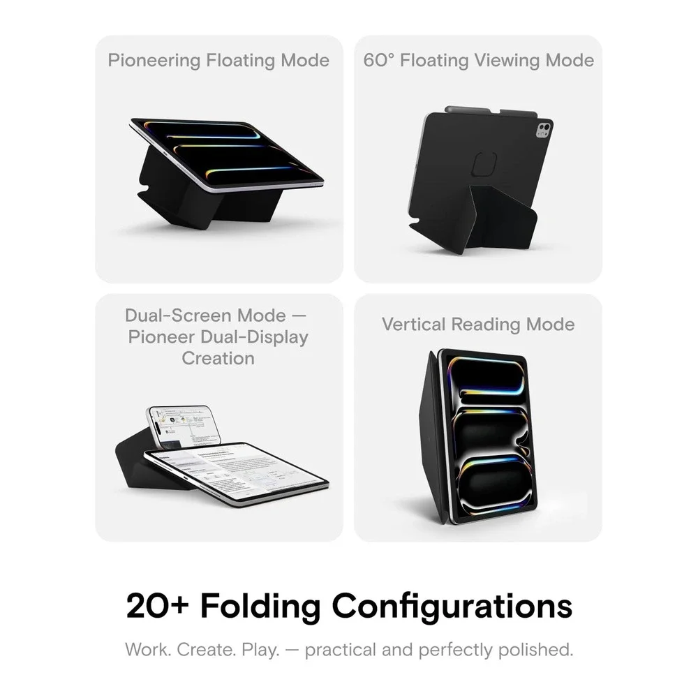 MOFT Dynamic Folio Case iPad Pro 11 M5 2025 M4 2024 Black Multi-Angle Stand